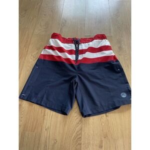 Laguna lined swim‎ trunks red, white, navy sz Large